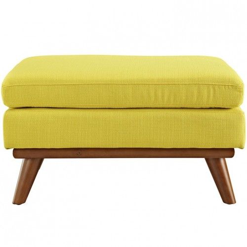 Mid-century Modern Fabric Ottoman Calvin