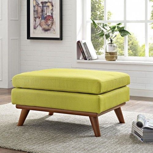 Mid-century Modern Fabric Ottoman Calvin