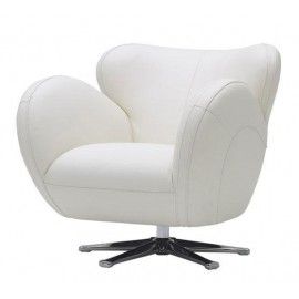 Modern White Leather Occasional Chair Golf