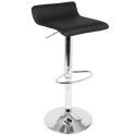 Set of 2 Contemporary Adjustable Bar Stools in Black with Chrome Footrest Ale
