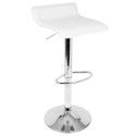 Set of 2 Contemporary Adjustable Barstool in White with Chrome footrest Ale