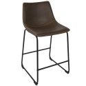Set of 2 Industrial Counter Stools in Black and Espresso Duke