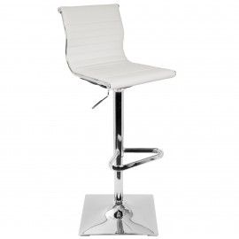 Height Adjustable Contemporary Barstool in White Master LumiSource - 1