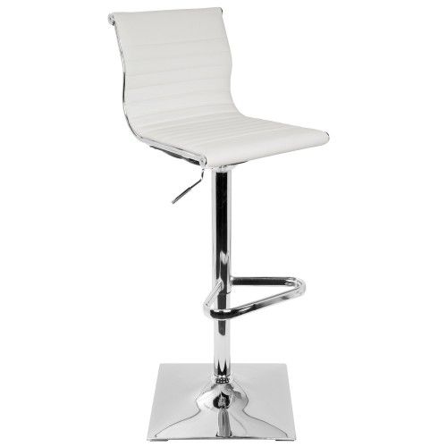 Height Adjustable Contemporary Barstool in White Master LumiSource - 1