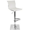 Height Adjustable Contemporary Barstool in White Master