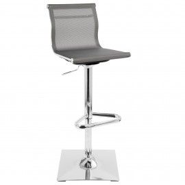Height Adjustable Contemporary Bar stool in Silver Mirage LumiSource - 1