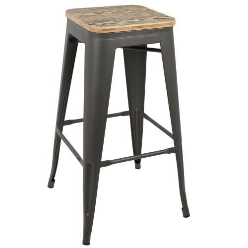 Set of 2 Stackable Industrial Bar stools Oregon LumiSource - 1