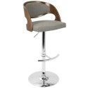 Mid-Century Modern Adjustable Bar stool in Walnut and Grey Pino