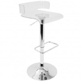 Contemporary Adjustable Barstool in Clear Acrylic Pride