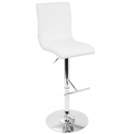 Contemporary Adjustable Bar stool in White Spago