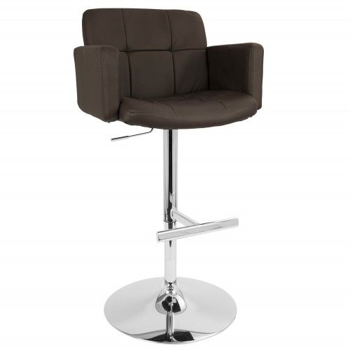 Height Adjustable Contemporary Bar stool in Brown Stout LumiSource - 1