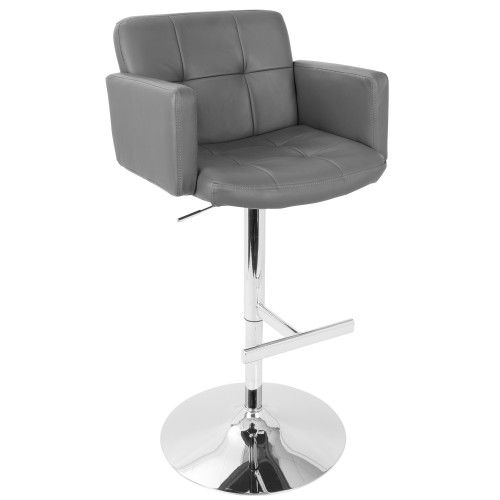 Adjustable Contemporary Barstool in Grey Stout LumiSource - 1