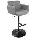 Height Adjustable Bar stool in Black and Grey Stout