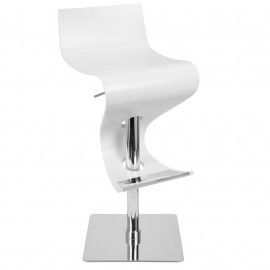 Height Adjustable Contemporary Barstool in White Viva LumiSource - 1