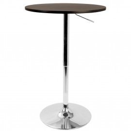 Height Adjustable Contemporary Bar Table in Brown Elia