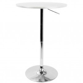 Height Adjustable Contemporary Bar Table in White Elia