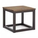 Solid wood and metal square side table Civic Center