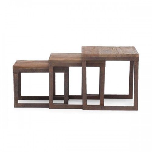 Solid wood and metal nesting tables Civic Center