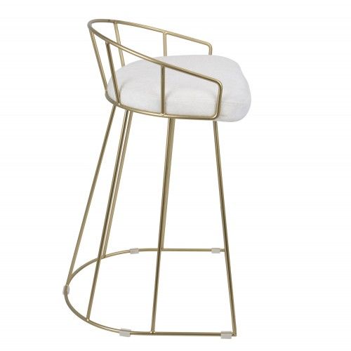 Contemporary Counter Stool in Gold and White
