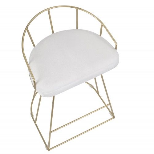 Contemporary Counter Stool in Gold and White