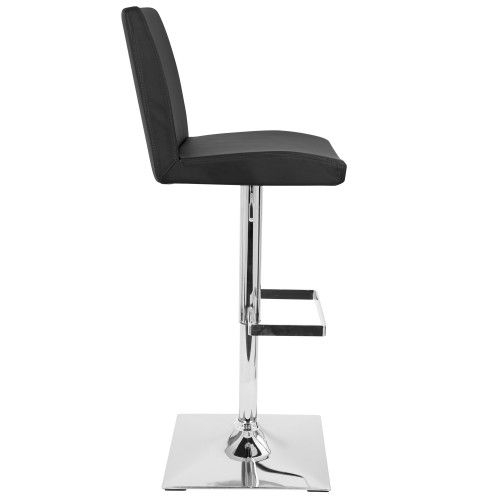 Contemporary Adjustable Black Bar Stool Captain