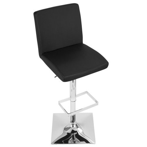 Contemporary Adjustable Black Bar Stool Captain