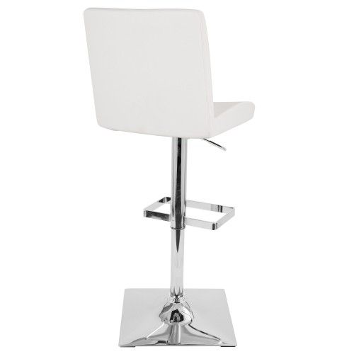 Contemporary White Adjustable Barstool Captain