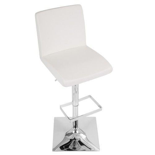 Contemporary White Adjustable Barstool Captain