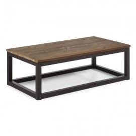 Solid wood and metal rectangular coffee table Civic Center