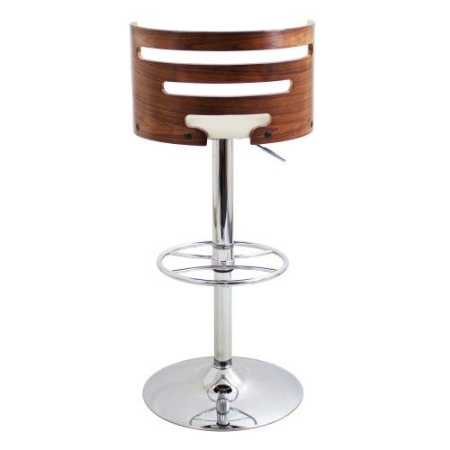 Mid-century Modern Bar Stool in Walnut and Cream Cosi