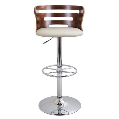 Mid-century Modern Bar Stool in Walnut and Cream Cosi