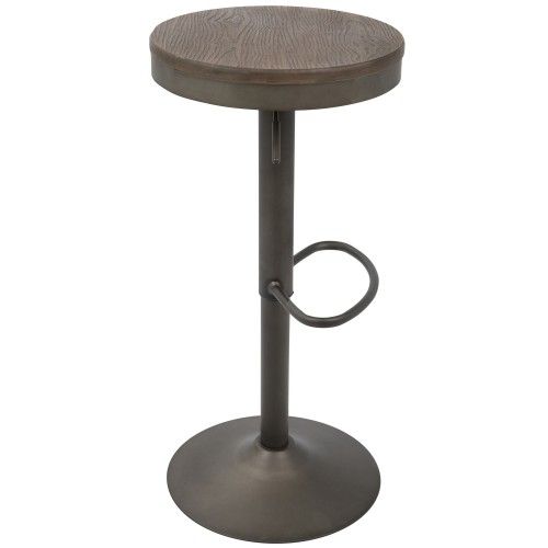 Industrial Bar Stool in Antique and Brown Dakota