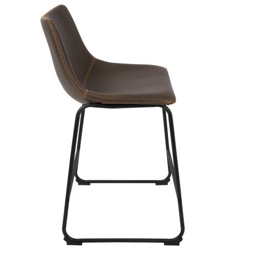 Industrial Counter Stool in Black and Espresso Duke