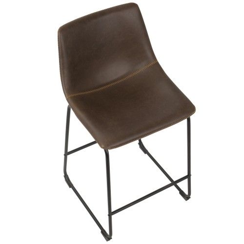 Industrial Counter Stool in Black and Espresso Duke