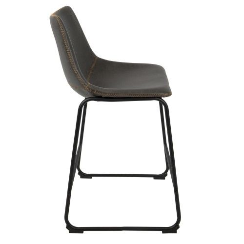 Industrial Counter Stool in Black and Grey Duke