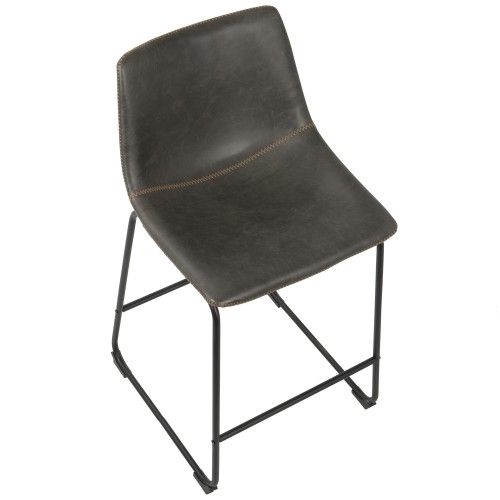 Industrial Counter Stool in Black and Grey Duke