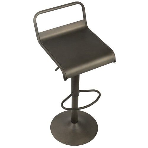 Contemporary Bar Stool in Antique Finish Emery