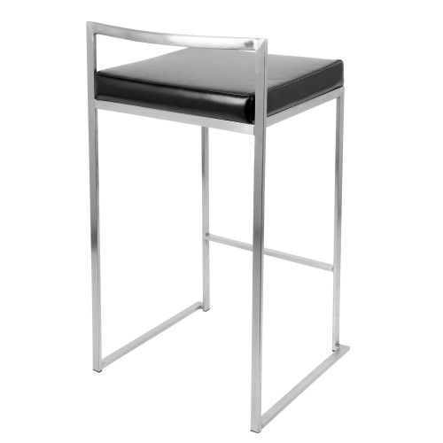 Stackable Contemporary Black Counter Stool Fuji