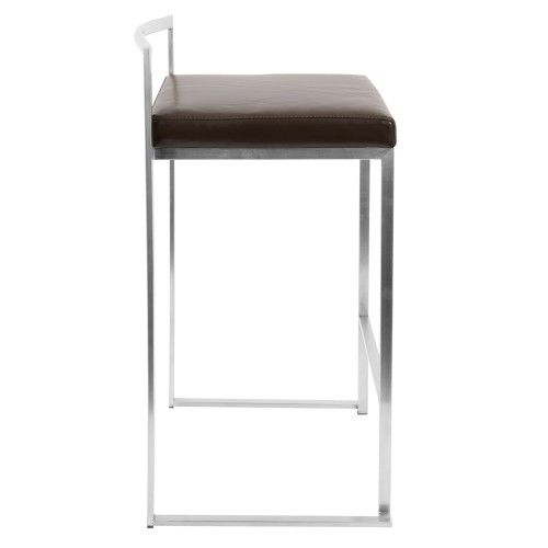 Contemporary Stackable Brown Counter Stool Fuji