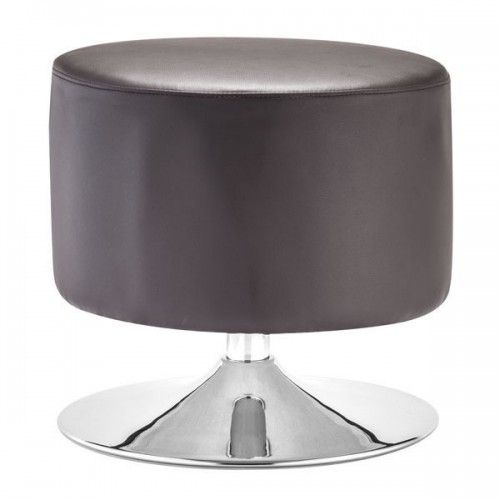 Modern Round Leatherette Ottoman Plump