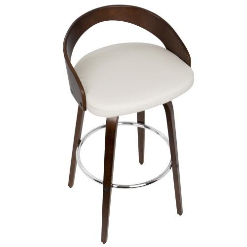 Mid-century Modern White Bar Stool Grotto