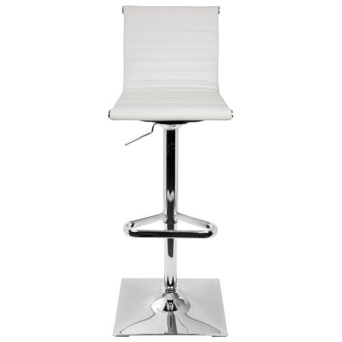 Height Adjustable Contemporary Barstool in White Master LumiSource - 2