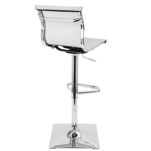 Height Adjustable Contemporary Bar stool in White Mirage LumiSource - 5