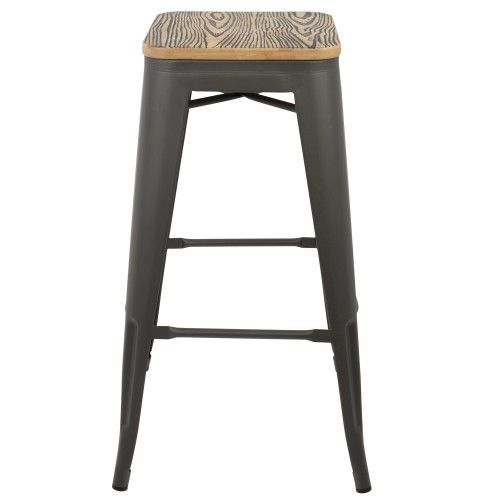 Set of 2 Stackable Industrial Bar stools Oregon LumiSource - 4