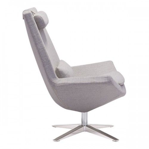 Modern Light Gray Fabric Swivel Lounge Chair Bruges