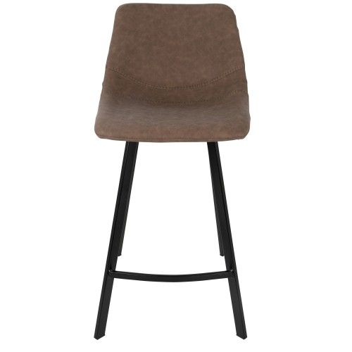 Set of 2 Industrial Counter Stools in Brown PU Outlaw LumiSource - 2