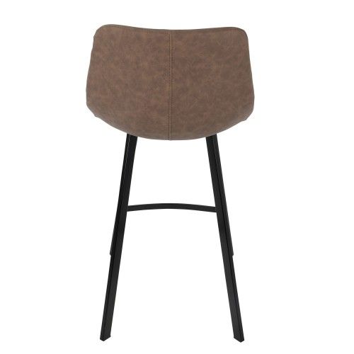 Set of 2 Industrial Counter Stools in Brown PU Outlaw LumiSource - 5