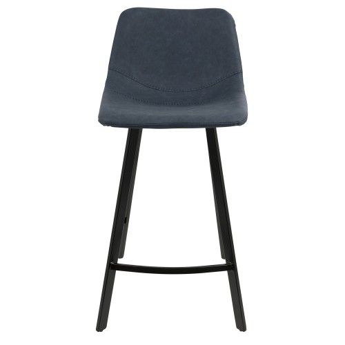 Set of 2 Industrial Counter Stool in Blue PU Outlaw LumiSource - 2