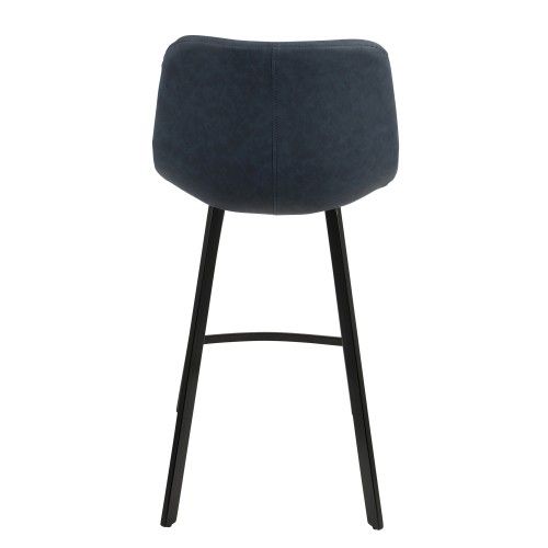 Set of 2 Industrial Counter Stool in Blue PU Outlaw LumiSource - 5
