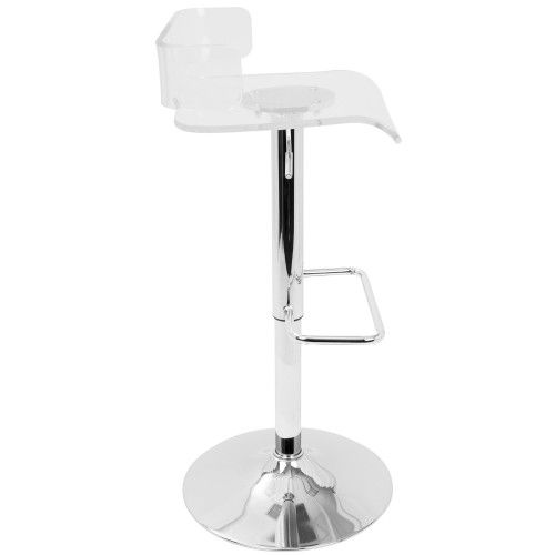 Contemporary Adjustable Barstool in Clear Acrylic Pride